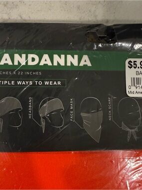NWT- 6 Unisex Bandannas (3)Solid Orange (3)Camouflage Multi-Way Headwear